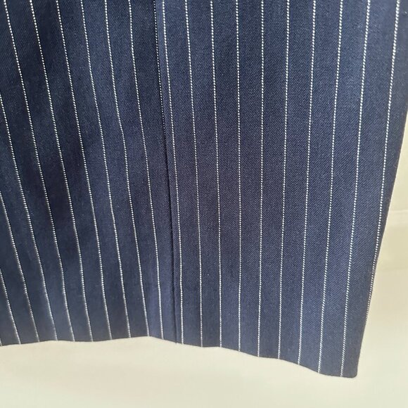 Banana Republic Navy Blue Pinstripe Cap Sleeve Sheath Dress Women's Size 8 Work - Picture 14 of 16